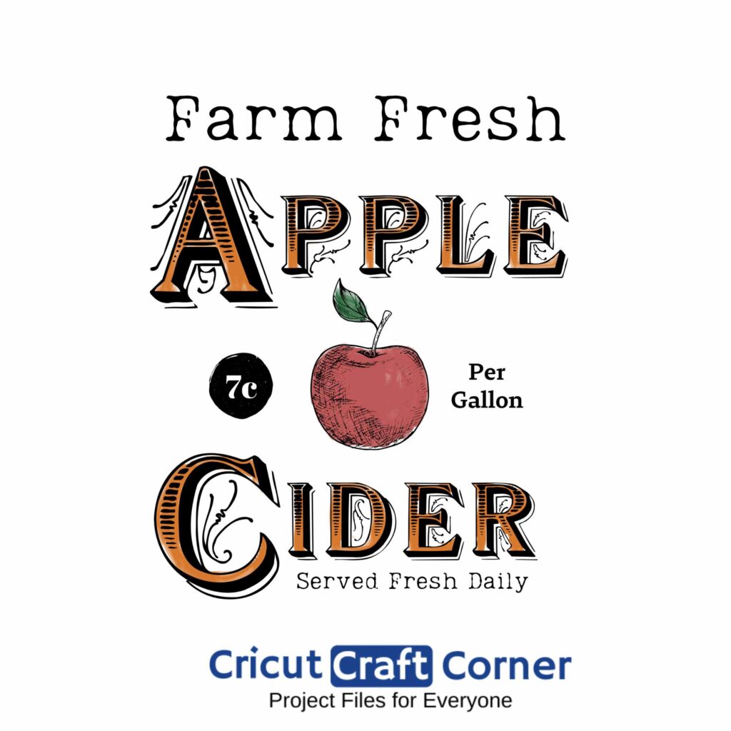 Farm Fresh Apple Cider PNG, PDF, JPG