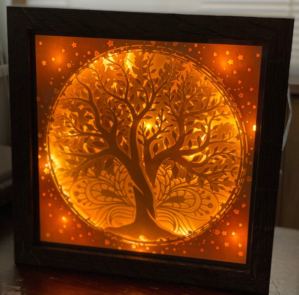 tree of life mandala shadowbox svg