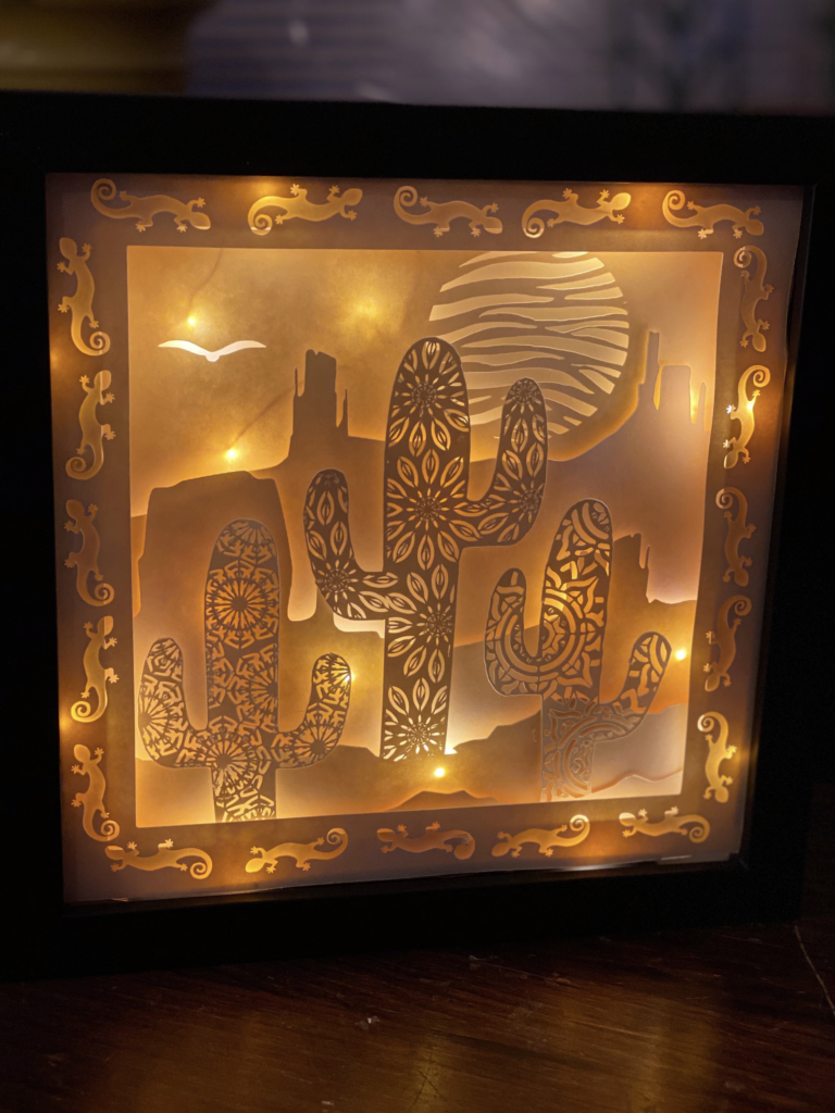 mandala cactus shadowbox svg